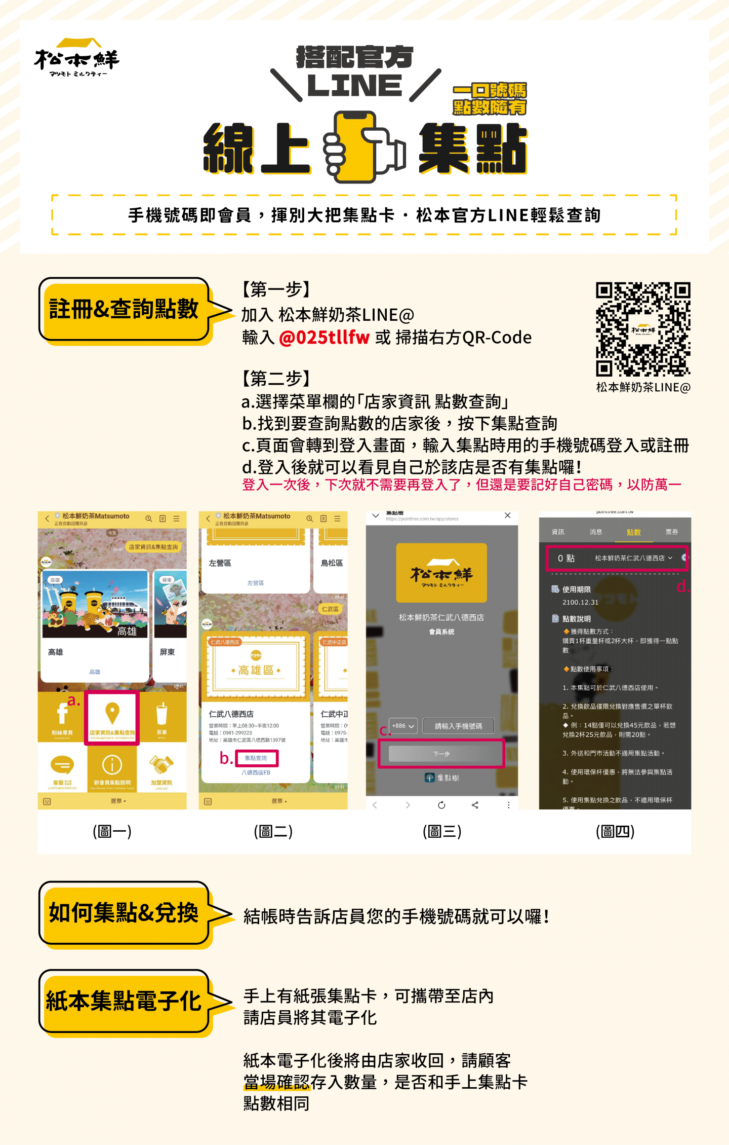 松本鮮奶茶線上集點系統 x LINE@